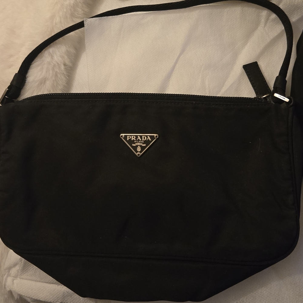 Prada black Tessuto Nylon mini pochette Bag